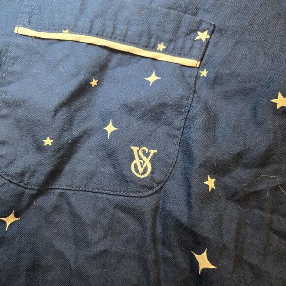 Victoria Secret Star & Moon Pajama Set  Long Sleeve & Pants Blue XS Modal Blend - Picture 4 of 7